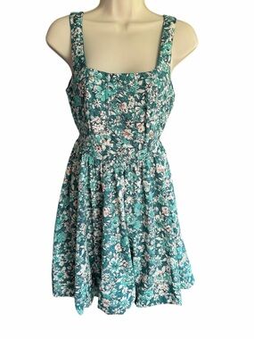 Band of the Free Women’s Floral Corset Mini Dress - Boned Bodice Bubble Hem - XS